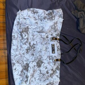 Myra Floral Blue and Black Women's Bag